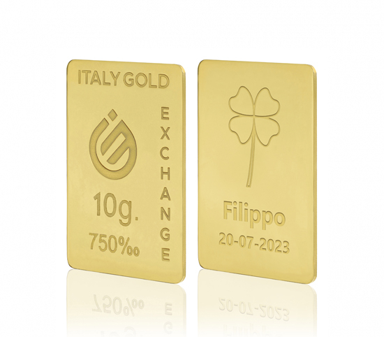 Sztabka Złota Czterolistna koniczynaszczęścia 18kt 10gr IGE GOLD